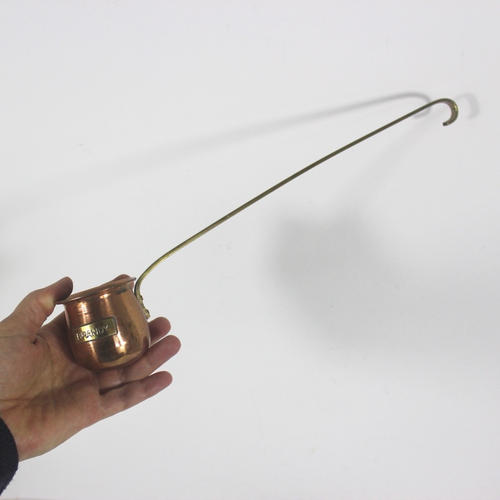 Small Copper Liquor Ladle Vintage Patina, Country Kitchen, Farmhouse Decor Brass